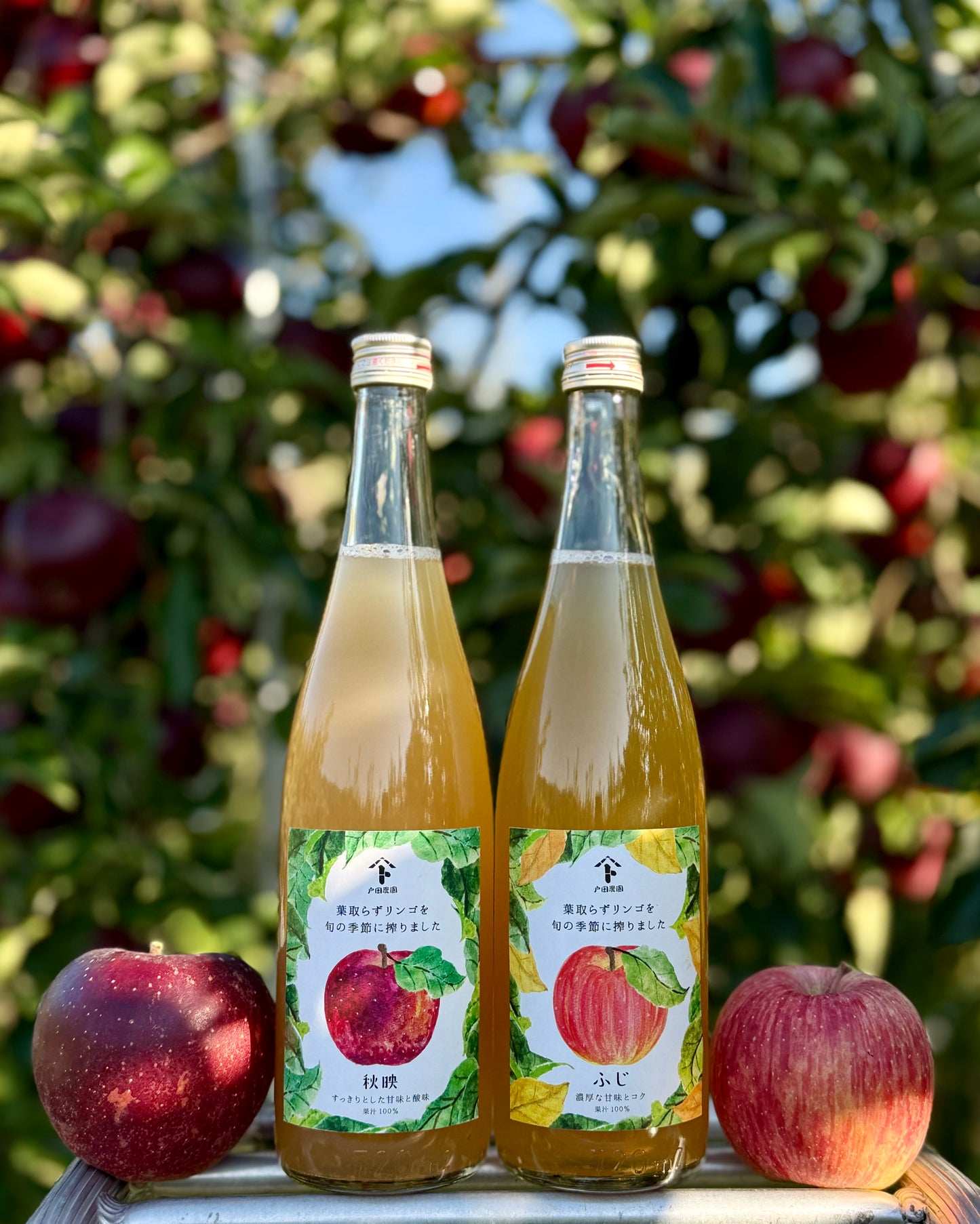 【期間限定・予約販売】旬搾り「秋映&ふじ」ストレートジュース飲み比べセット